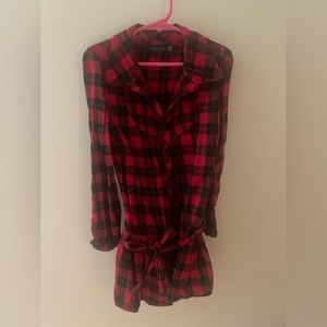 Red and black plaid dress
